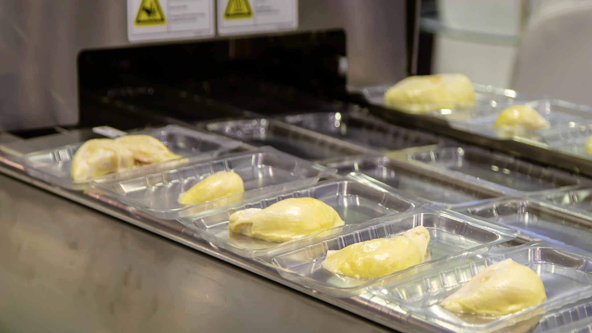 Food products packaging with modified atmosphere packaging using gas flushing