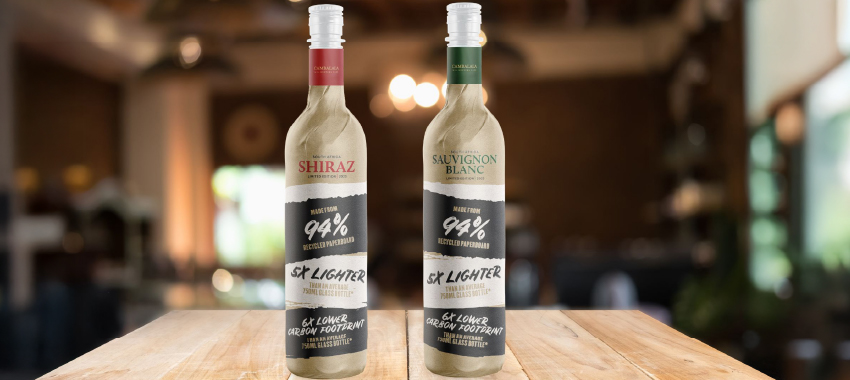 Aldi-branded paper wine bottles